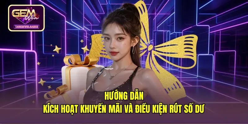 Thao tác chọn gói khuyến mãi và điều kiện rút tiền
